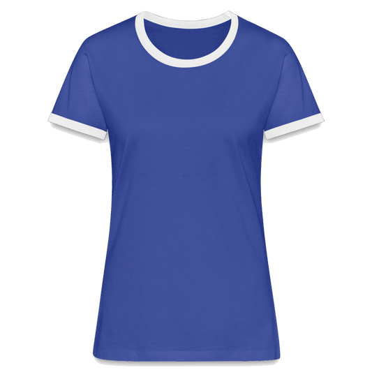 Frauen Kontrast-T-Shirt - Blau/Weiß