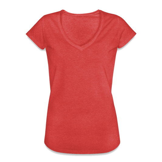 Frauen Vintage T-Shirt - Rot meliert