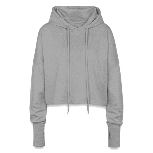 Cropped Frauen Hoodie - Grau meliert