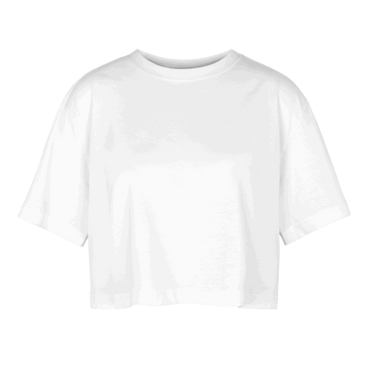 Frauen Oversized Cropped T-Shirt - Weiß