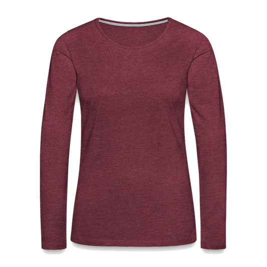 Frauen Premium Langarmshirt - Bordeauxrot meliert